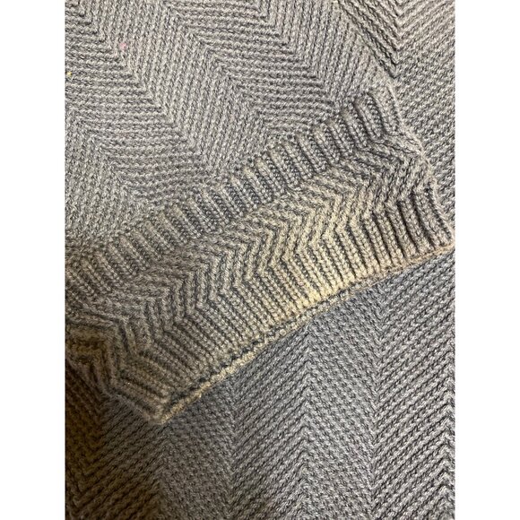 Chaps Navy Blue XL Cotton Sweater With Red Logo & Herringbone Pattern - Picture 6 of 8